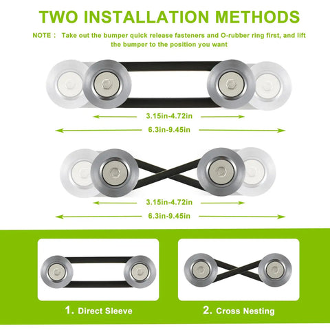 Universal Car Bumper Quick Release Kit Front And Rear Fasteners With Titanium Finish Two Installation Methods