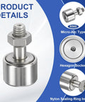 Cam Follower Track Runner Bearing Set Three Pack CF6 KR16 X Needle Roller Stud Track Bearing 16 Mm Roller Diameter M6 By 1 Mm Thread, metal bearing
