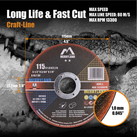 Fifty Pack 4.5 Inch Ultra Thin Cut Off Wheels For Angle Grinder Heavy Duty Abrasive Cutting Discs Smooth Slicing Stainless Steel And Hard Metal Cutting Tough As Nails Setup Reliable Pro Grade Results