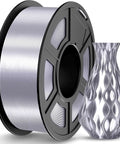 Silk PLA Filament 1.75mm Silver 1.1Kg Spool With Metal Like Shine And Smooth Silk Finish For Most FDM 3D Printers High Dimensional Accuracy Plus Minus 0.02mm Easy To Print