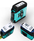No Brainer 3 In 1 Laser Tape Measure With App Sync For Easy Data Transfer, 130 Feet Laser Distance Meter, 16 Feet Waterproof Digital Tape, Area Volume Pythagorean Mode, Rechargeable Battery And Fast App Connectivity, teal and black digital tape measure