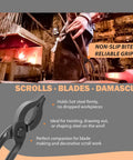 Heavy Duty 12 Inch Mandrel Jaw Tongs For Metal Shaping And Bending in blacksmith shop demonstrating use in forging