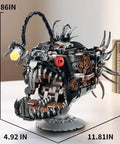 Mechanical Anglerfish Building Kit For Adults With Light Display 1038 Piece Set - side view with gears and glowing lure