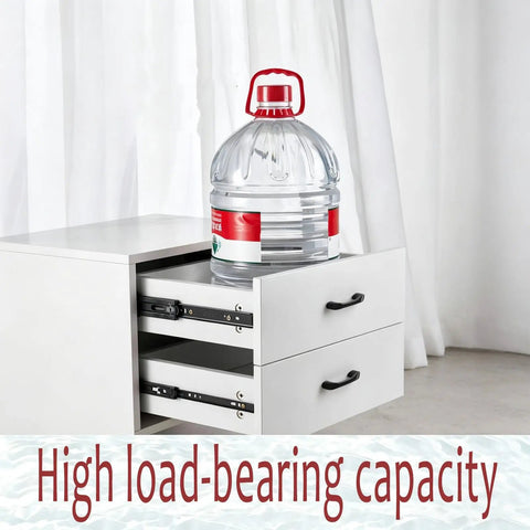 Beefy Ball Bearing Drawer Slides With Telescopic Runners, Smooth Glide For Heavy Duty Cabinets And Desks, Quiet Operation, Durable Anti Abrasion Track, Easy Install Drawer Hardware For Long Lasting Use in white cabinet drawer