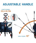Adjustable handle of Extended 51 Inch Collapsible Wagon Cart With 500 Lb Load Capacity And 400L Storage, shown in various positions