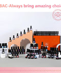 Gel Polish Kit With Base And Top Gels 112 Piece Set Featuring 108 Vibrant Colors displayed with box and bottles.