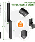 Beefy Heavy Duty Fence Post Repair Kit With One-Piece Steel Anchor and Stakes dimensions and components