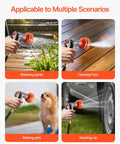 Retractable Garden Hose Reel Wall Mount 100 Ft Hose With Nine Pattern Nozzle watering plants, cleaning floor, bathing pets, washing car