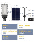 Solar Street Light 450W 32500 Lumens Waterproof Dusk To Dawn LED Outdoor Light with mounting hardware