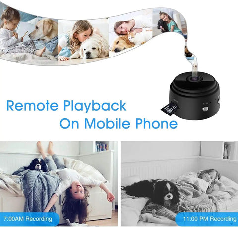Tiny WiFi Spy Camera With Night Vision, Ultra Small Hidden Nanny Cam For Home And Office, Remote Live Feed Via Phone App, 2.4G WiFi Only