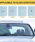 Windshield Chip Repair Kit with Fast Curing Resin for Quick Fix of Star Shaped and Bull Eye Cracks on Car Windows visible with damage examples