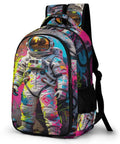Graffiti Alley Spaceman Printed Backpack For Everyday Use Unisex Large Capacity Daypack Dope Durable Polyester Build With Smooth Zipper