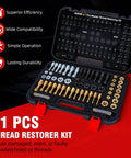 AKM 61-Pcs Thread Restorer Kit in hard case with UNC/UNF and metric thread tools