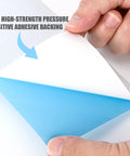 Close-up of a blue lapping microfinishing sheet with PSA adhesive backing, part of Set Of 8 Lapping Microfinishing Sheets With PSA.