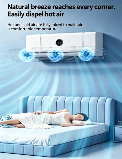 Adjustable Air Conditioner Vent Guide for Wall Mounted Units, enhancing airflow and comfort for a restful sleep.