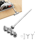 12 Inch Circular Saw Guide With Smooth Roller Rail And Adjustable Rip Fence For Dead Straight Cuts during precise woodworking.