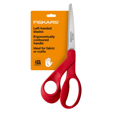 Left Handed Craft Scissors With Precision Ground Stainless Steel Blades For Fabric Paper Denim And More Ergonomic Comfort Grip 8 Inch Red Handle All Purpose Cutting Tool For Arts And Crafts That Cuts Like A Boss
