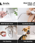 Stainless Steel Bidet Hose 47 Inch With Nylon Braided PVC Inner Hose G One Half Fitting Handheld Sprayer Chrome Finish