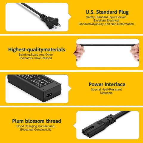 42V 2A Ebike Charger For 20 Inch 26 Inch And 27.5 Inch Bikes 250W 350W Not For 1000W Lithium Ion Battery With 100-240V AC Input And 5.5mm Outer 2.1mm Inner Connector Delivers 84W Output For Safe Everyday Rides