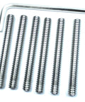 Six Piece Set Screws One Quarter Twenty Inch Hex Socket Stainless Steel 304 With Allen Head and One Eighth Inch Hex Wrench Included