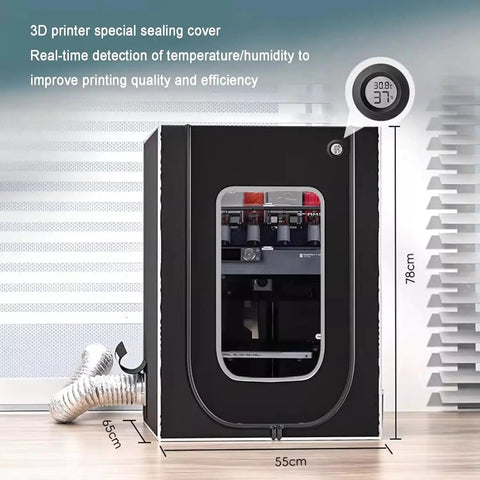 Resin 3D Printer Enclosure With Ventilation System 12V Fan LED Light And Temperature Control Dustproof Protective Tent for Odor Mitigation