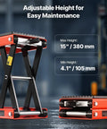 Heavy Duty Motorcycle Lift Stand With 1200 Lbs Capacity, Deepened Anti Slip Rubber, Solid Steel Scissor Jack, adjustable height