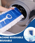 Heavy Duty Cotton Dust Mop Heads 2 Pack 24 Inch Lint Free Loop End Machine Washable in washing machine for easy cleaning.