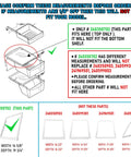 Diagram showing measurements for Upper Crisper Pan Cover Replacement For Frigidaire Refrigerators Fits 240350702 AP2115959.