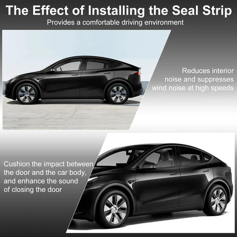 Tesla Model Y Weather Stripping Kit Self Adhesive Door Seal Rubber Weatherstrip for soundproofing and draft reduction