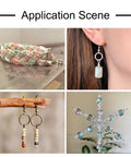 Red Copper Eye Pin Set 600 Pcs Open Eye Pins 21 Gauge In Four Lengths 18mm 30mm 40mm 50mm For Jewelry Making Earring Dangles Charms Findings And Head Pins For Easy Crafting, shown in earrings and beaded crafts