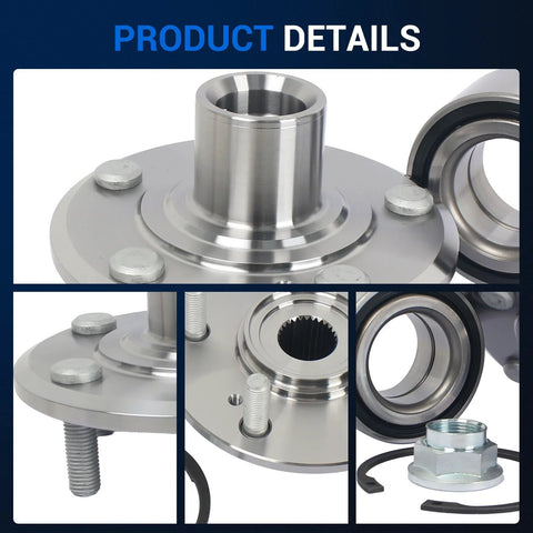 Pair Front Wheel Bearing Hub Assembly 29596048 fits 1997 to 2001 Honda CR-V and Prelude, steel construction, OE-style bearings