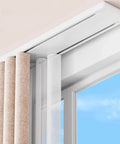 Ceiling Mounted Double Row Curtain Track System With Silent Heavy Duty Pulleys installed, showing smooth sliding rails for curtains.