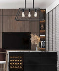Island Pendant Light For Kitchen Black Four Light Modern Dining Room Fixtures Hanging Cage Linear Pendant Lights Farmhouse Style Dimmable With E26 Base Bulbs Not Included Today over modern kitchen island