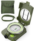 Rugged Lensatic Sighting Compass With Carrying Bag Waterproof And Shakeproof Army Green High Precision Readings from rear sight