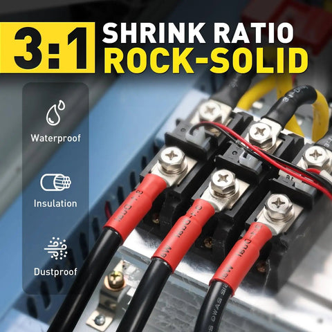 340 Piece All In One Solder Seal Wire Connector Kit With 3 To 1 Heat Shrink Tubing shown installed on wiring