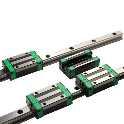 Beefed Up Linear Guide Rail Kit With Four Carriages For CNC And 3D Printer Motion Systems Includes 2 Rails From 100 To 1100mm And Carriages HGH15CA HGW15CC For Ultra Smooth Sliding High Rigidity Easy Install, stainless steel rails with four carriages