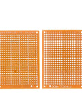 Universal Paper Copper PCB Board Set 5x7cm For DIY Prototyping Matrix Style Circuit Grids, shown in two textured panels.