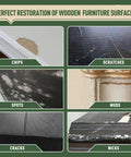 Chipped wood furniture surface highlighted for repair using White Touch Up Paint Pen For Wood Furniture Makeover Featuring Quick Dry Formula And Precision Brush Easy As Pie Scratched Surface Fix For Cabinets Doors Tables And Dressers To Look New Again.