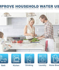 Couple in kitchen preparing food, illustrating household use of 5 Micron Sediment Water Filter String Wound Polypropylene Cartridge.