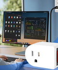 Grounded Outlet With On Off Switch 15A 1875W 3 Prong Power Outlet White ETL Listed Pack Of 4 in office setup