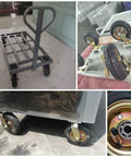 Heavy Duty Industrial Swivel Casters Set Of Four Steel Core Rubber Wheels For Cart Trolley 300 Pound Capacity showcased on cart.