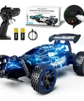 Durable And Rugged 1:18 Scale 2WD RC Car For Kids With LED Lights USB C Charging 2.4GHz Remote Control All Terrain Ready