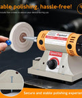 All In One Jewelry Polishing Kit For Bench Grinder with person holding gem near cloth wheel
