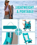 Low Beach Chairs 2 Pack Folding Portable Chairs For Adults Ultra Wide Ergonomic High Back Seat 300 Lb Capacity