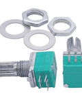 Ten Pack Potentiometers Set Top Adjust Rotary Potentiometers With Knurled Shafts 6 Pin Linear Rotary 5K 10K 20K 50K 100K Ohm Values Two Each For DIY Audio Gear And Electronics with nuts and washers