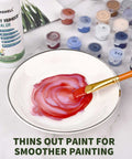 Keep Your Paint By Numbers Creations Slaying With This Quick Dry Acrylic Sealer And Clear Gloss Varnish on a paint palette.