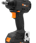 Brushless Cordless Impact Wrench With 20V Max Power 2.0Ah Li Ion Battery And Charger Delivers Up To 3400 Impacts And 2300 RPM