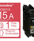 Homeline 15 Amp 120 Volt Plug In Circuit Breaker 1 Pole UL Listed 10kA Interrupting Capacity Standard Type 10 Pack