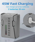 Two Way 45W PD Charging Hub For Neo 2 Drone Battery Charger With Storage Mode and Power Bank, dual battery charging station