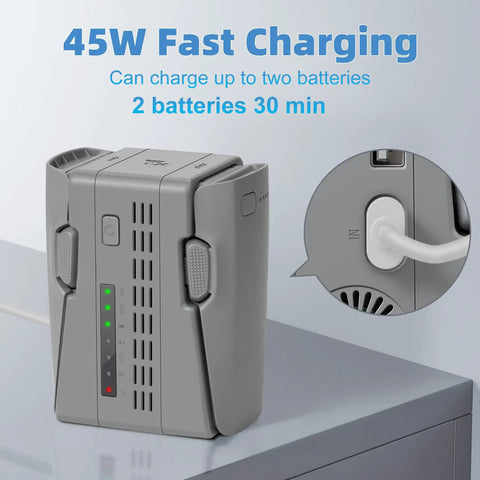 Two Way 45W PD Charging Hub For Neo 2 Drone Battery Charger With Storage Mode and Power Bank, dual battery charging station